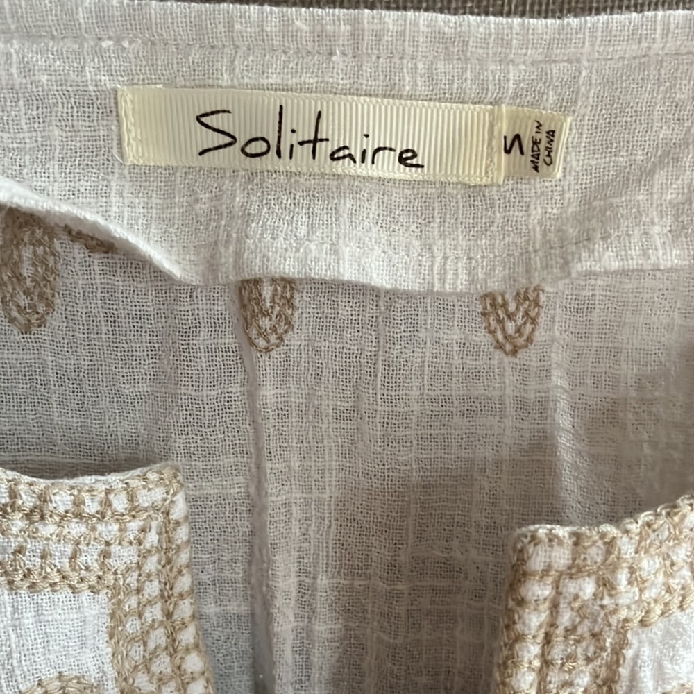 Solitaire Cotton Beige Blouse Tunic - Picture 6 of 11